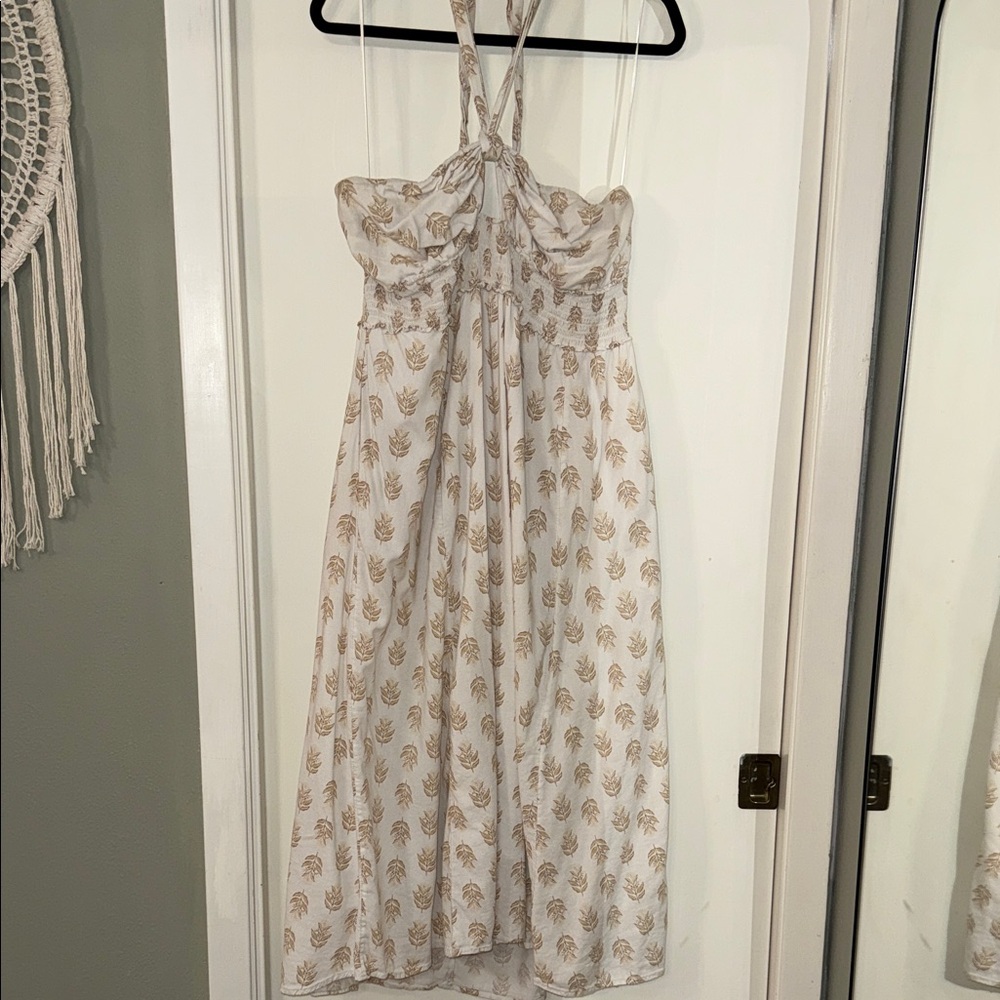 White and Tan Women's Dress